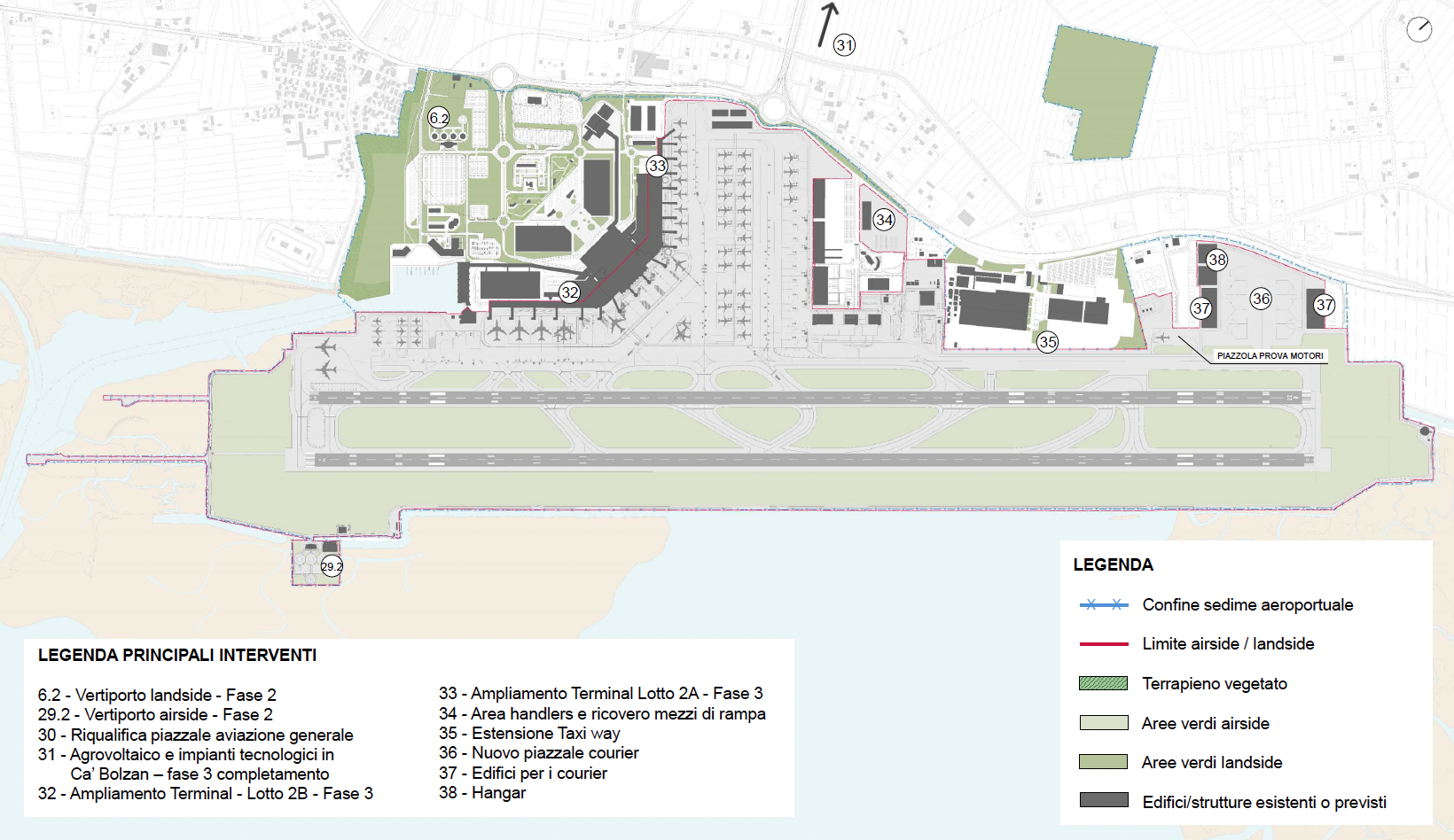 Layout aeroportuale complessivo al 2037 - Fase 3
