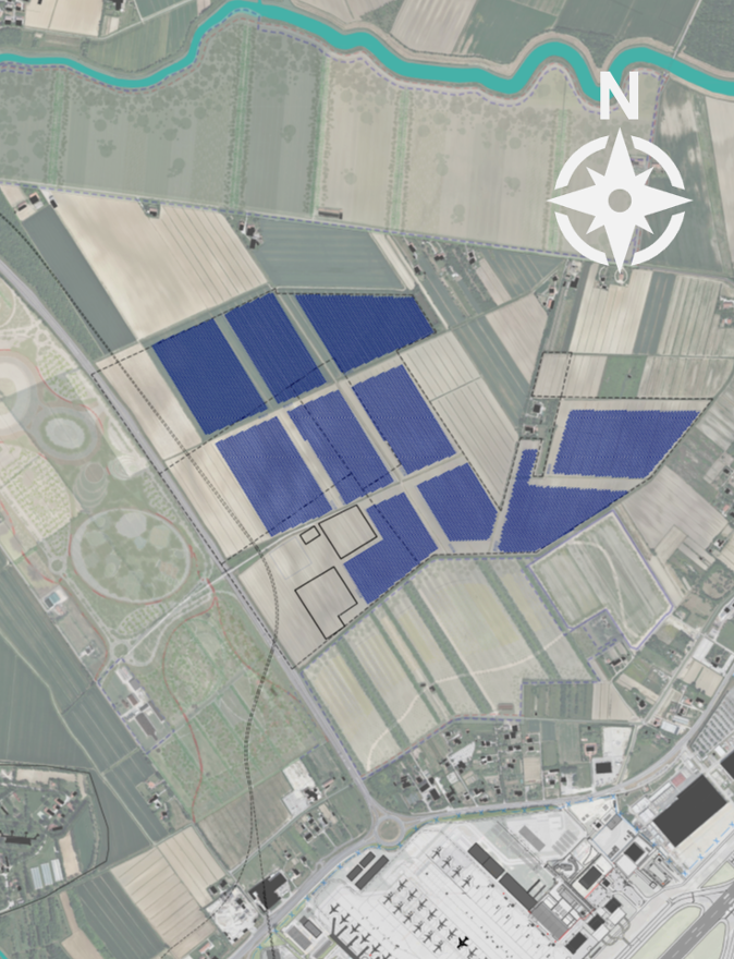 Collocazione dell’impianto agrovoltaico, in Ca’ Bolzan
